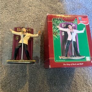Elvis Presley Musical Figurine Ornament - Gold Jacket, Black Pants